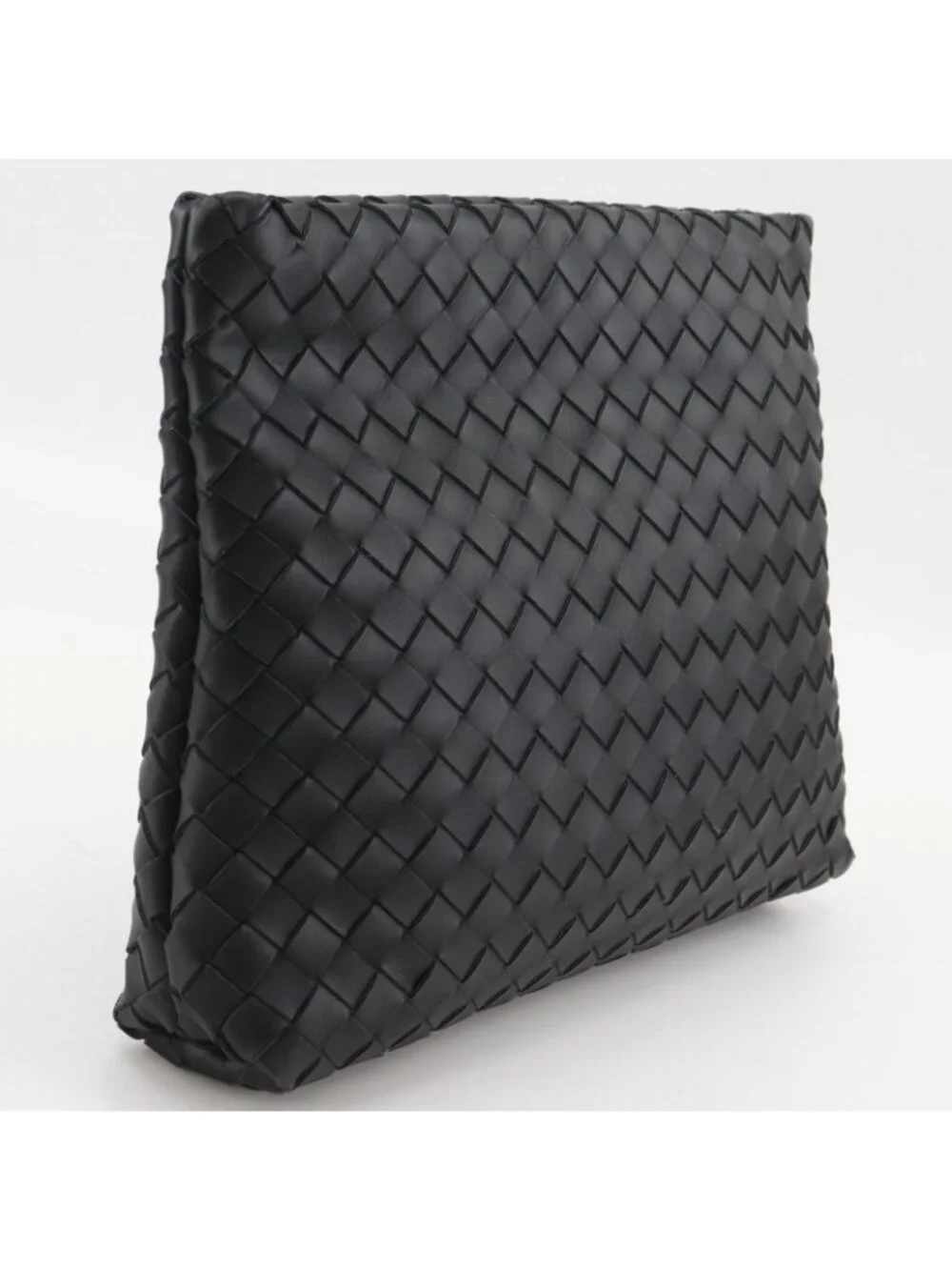 Bottega Veneta Classic Hydrology Intrecciato Leather Black Clutch